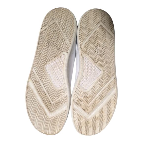 Tory Burch Howell White Leather Snakeskin Trim Low Top Lace Up Court Sneakers 10 - Picture 4 of 7